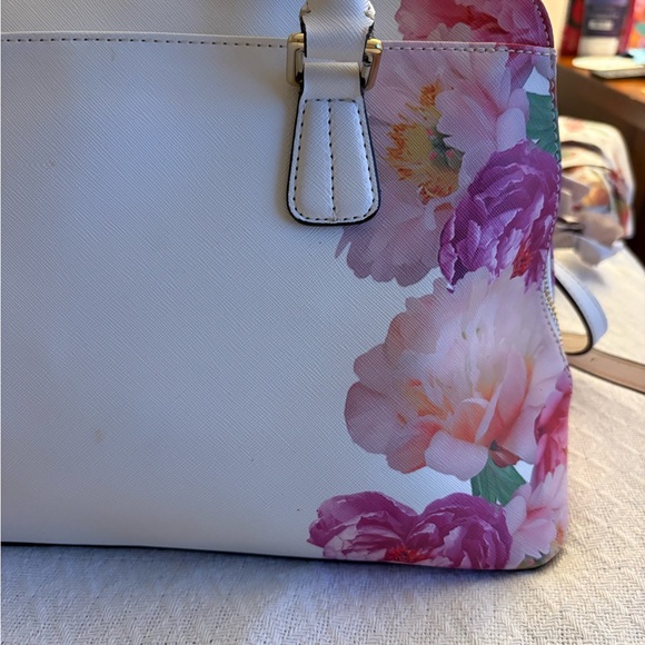 Calvin Klein Collection White and Pink Floral Satchel - Picture 7 of 16